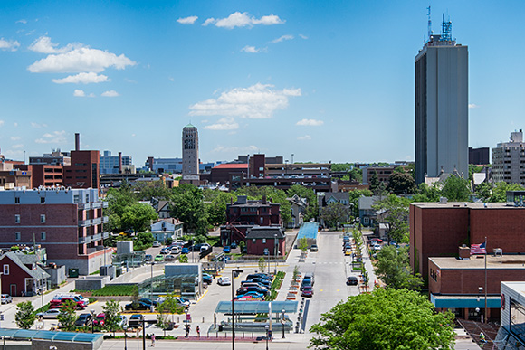 Library Lot looking east