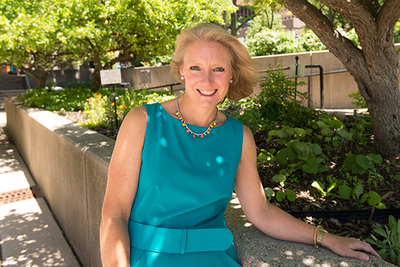 Ann Arbor city councilperson Sally Petersen at Liberty Plaza