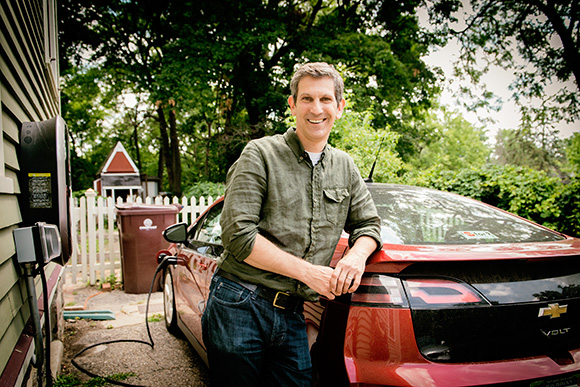 Matt Grocoff charging his Chevrolet Volt