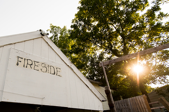 An old Fireside Grocery sign at The Yellow Barn