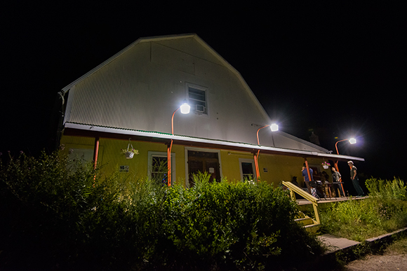 The Yellow Barn at night