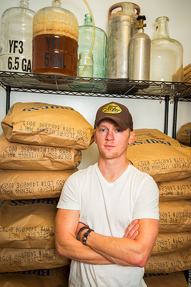 Nathan Hukill at Bitter Old Fecker's brewery