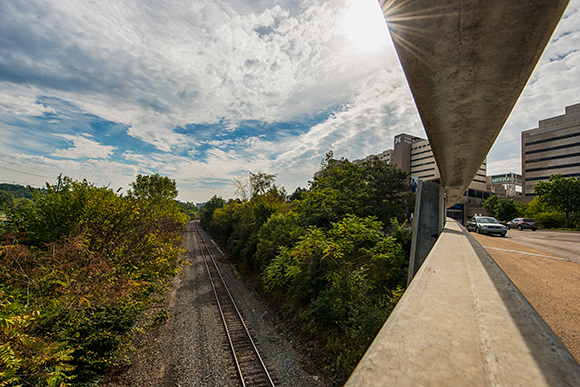 Looking east at the proposed Fuller Road location from Maiden Lane 