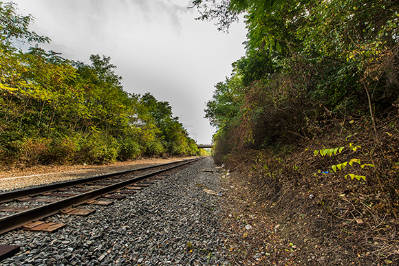 Looking east from the tracks at the proposed Fuller Road location