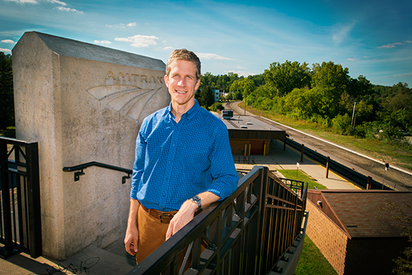 Kirk Westphal at the current Ann Arbor Amtrak station