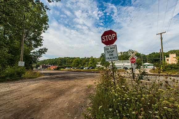 Looking towards North Main Street from the proposed station location 