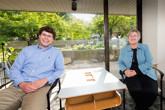 L to R Russell Conrad and Terry Ryan Kane at Ornicept's office at Ann Arbor SPARK