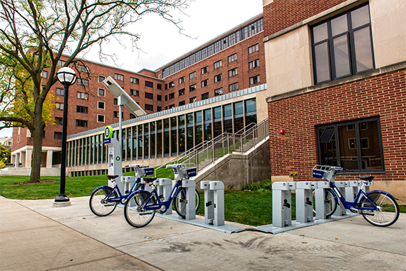 ArborBike bike share station at South Quad