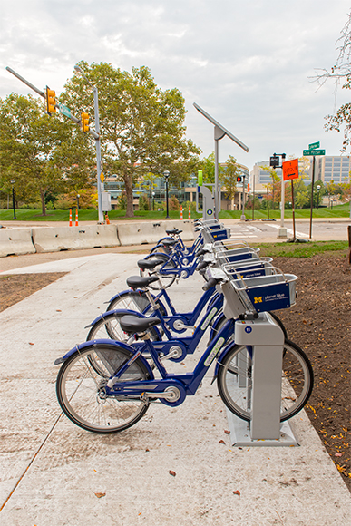 ArborBike bike share station on the medical campus