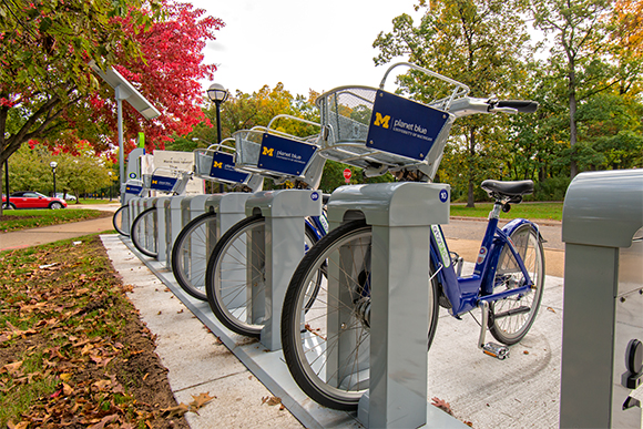 ArborBike bike share station on North Campus