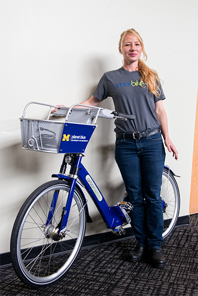 Heather Seyfarth with an ArborBike