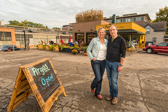 Kathy Sample and Bill Brinkerhoff at Argus Farm Stop