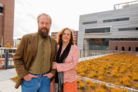 Dave Askins and Mary Morgan at Ann Arbor City Hall