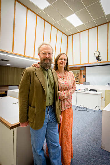 Dave Askins and Mary Morgan at Ann Arbor City Hall Council Chambers