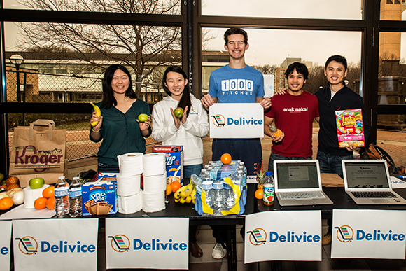 L to R Michell Lu, Yidan Zhang, Daniel Wilson, Suffan Hamzah and Benny Wang of the Delivice team