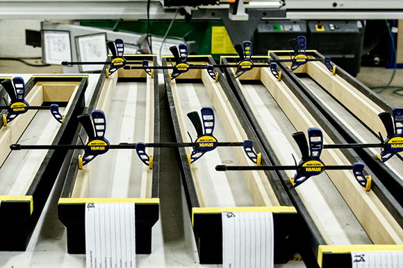 Sound Bars on the assembly line at Leon Speakers