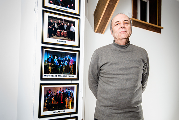 Karl Diez with some photos of artists who've recently played at The Yellow Barn