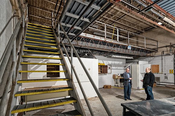 Jon Zemke interviews Mark Smith at his future startup incubator in Ann Arbor