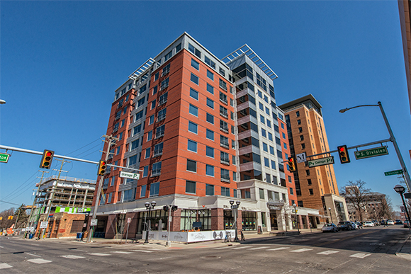 High end apartments along South Division in Ann Arbor