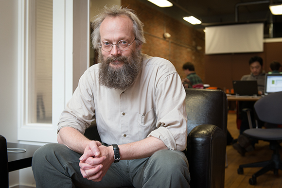 Dave Askins of The CivCity Initiative at Workantile in downtown Ann Arbor