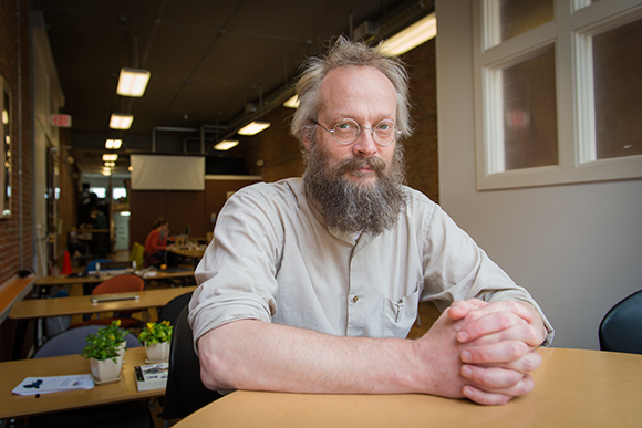 Dave Askins of The CivCity Initiative at Workantile in downtown Ann Arbor