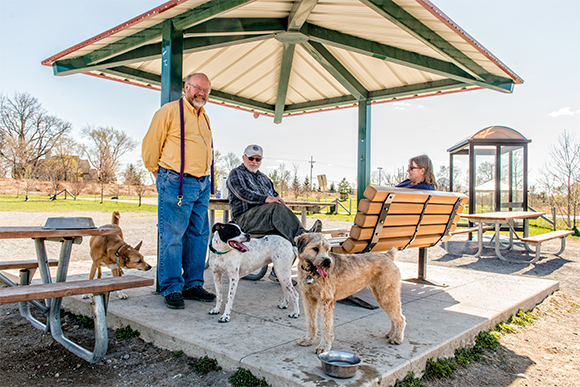 Keith Orr (left) at Olson Park Dog Park