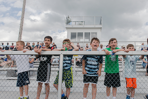 The stands get rowdy at Hollway Field