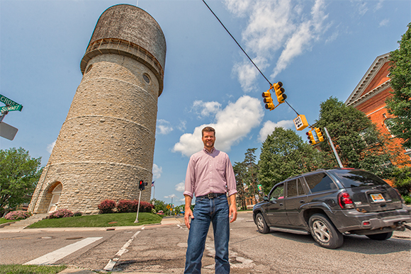 Nathan Voght at the eastern end of Washtenaw Avenue