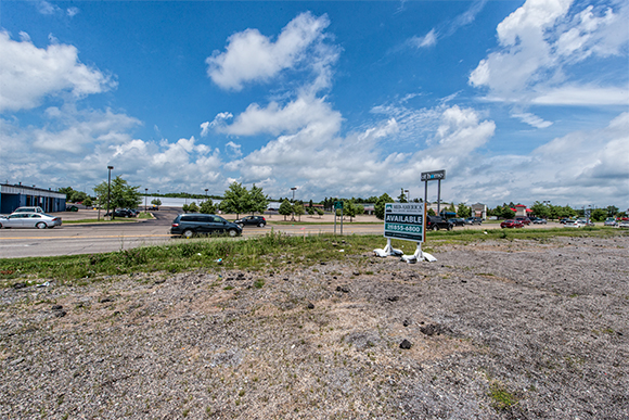 The site of the former Ypsi Arbor Bowl overlooks the huge At Home parking lot