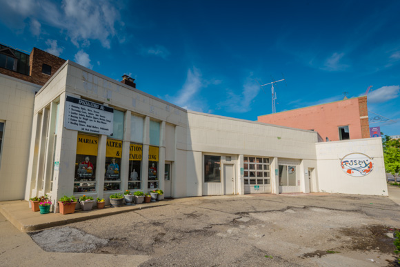 A small patch of businesses on Huron Street