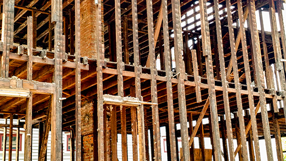 Deconstructing a house on Main Street 