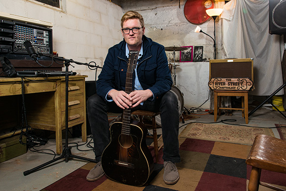 Matt Jones in his Ypsilanti basement where the anthology recordings started