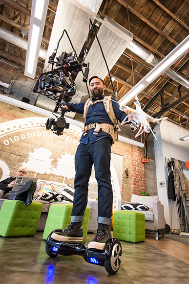 Rik with his DIY Backpack Gimbal Stabilizer