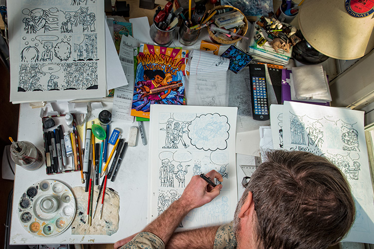 Bruce Worden in his studio