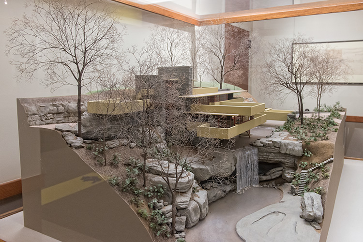 A model of Falling Water, part of the extensive Frank Lloyd Wright Collection at Domino's Farms