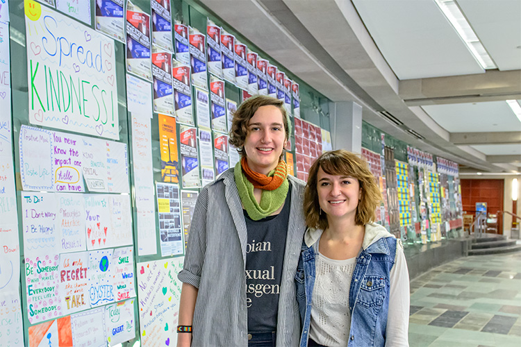 L to R Marion Berger and Cassandra Van Dam of the Ann Arbor- Flint Solidarity Network