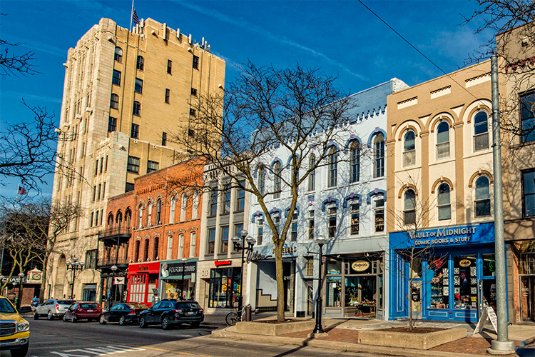 The Main Street Historic District in Ann Arbor