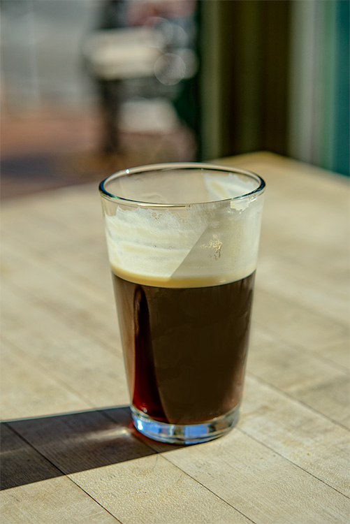 Nitro infused cold brew coffee at Mighty Good Coffee Roasting Company