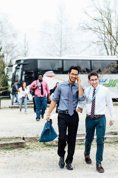 Kulisha founders Viraj Sikand and Eric Katz arrive at the Thought for Food Challenge 