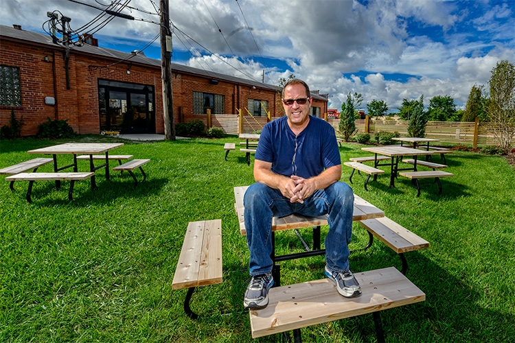 David Fichera enjoying the beer garden at The Session Room