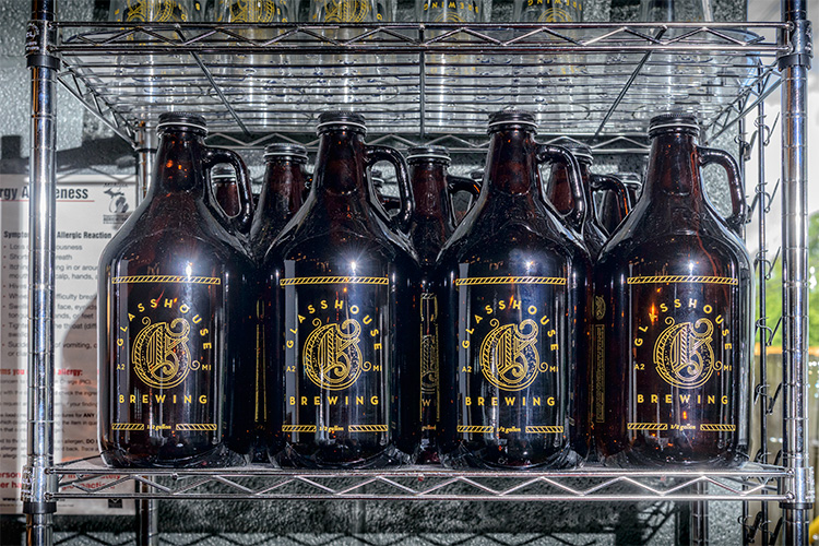 Growlers at Glasshouse Brewing