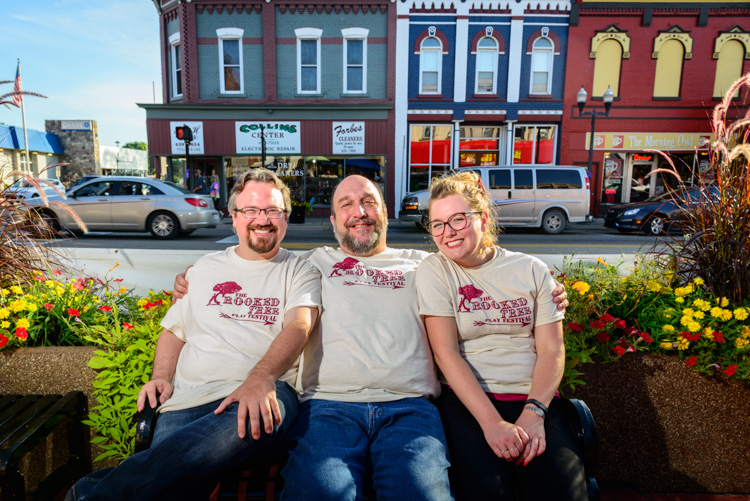 Joseph Zettelmaier, Joey Albright and Anna Simmons of the Roustabout Theatre Troupe