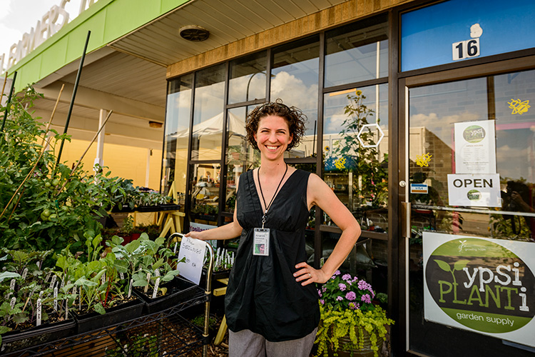 Mayor Amanda Edmonds at the Ypsilanti Farmers Market