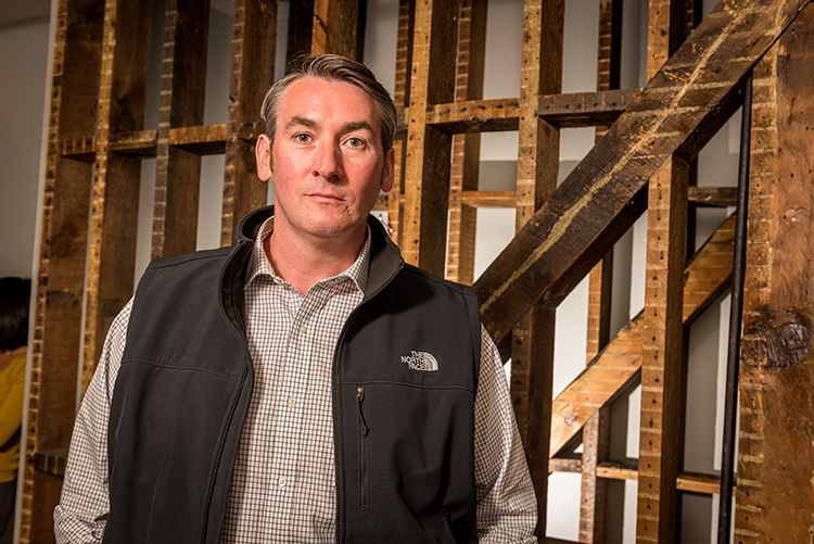 Declan O'Neill at 3.7 Designs office in Ann Arbor
