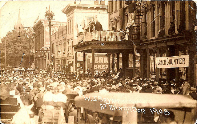 William Jennings Bryan speaks in Ann Arbor in 1908.