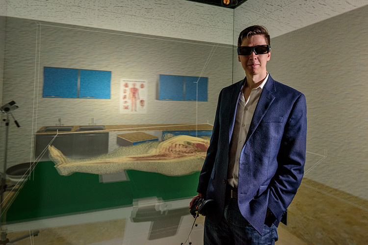 Eric Maslowski at MIDEN in the U of M 3D Lab