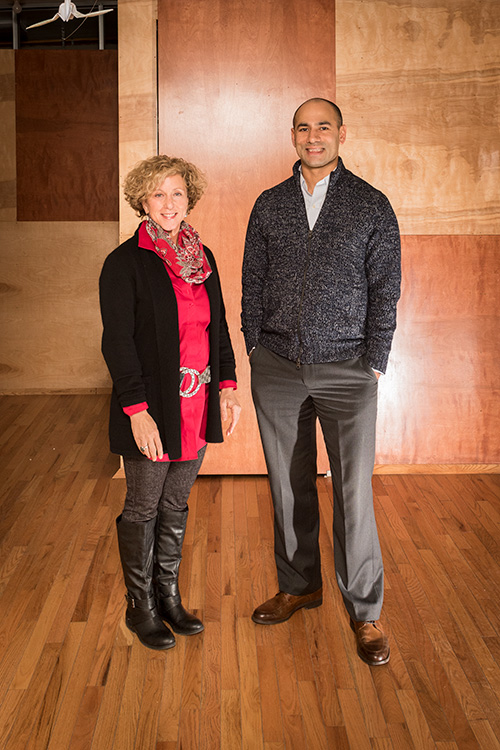 Marie Klopf and Neel Hajra on the 3rd floor of the Ann Arbror Art Center