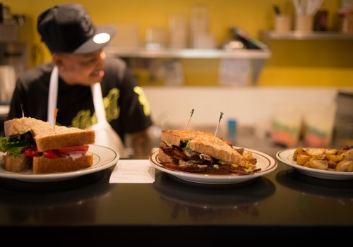 Food preparation at Beezy's downtown Ypsilanti location.