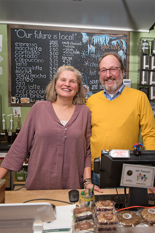 Kathy Sample and Bill Brinkerhoff at Argus Farm Stop