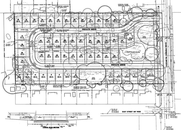 Plans for Peters Building Co.'s subdivision at 2857 Packard.